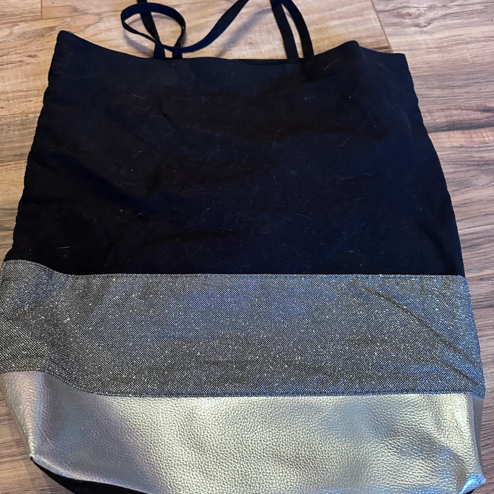 Victoria's Secret Black and Glittery Silver Tote - Picture 2 of 2